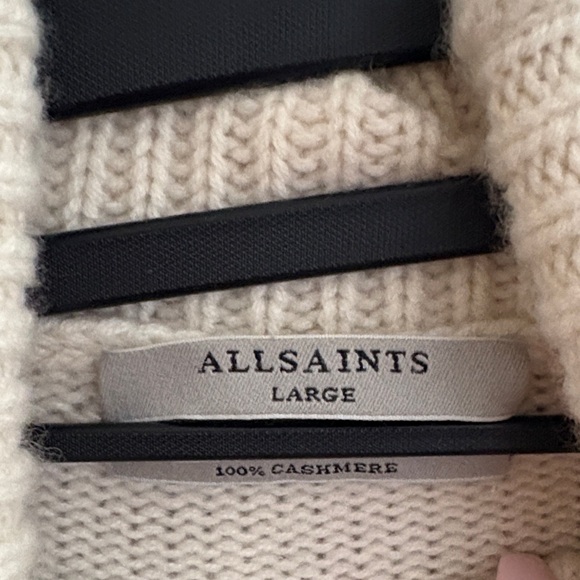 All Saints Cream Turtleneck Sweater - Picture 2 of 4
